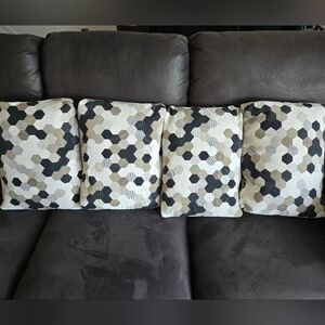 Set of 4 Cushion Covers Handmade "Maxwell Street" Modern Geometric